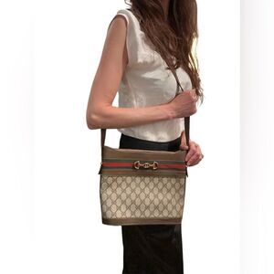 Gucci Secchiello Monogramma GG Vintage horsebit Ophidia Shoulder bag